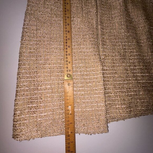 Oscar de la Renta Metallic Tweed Zip Long Coat Made in USA Elegant Chic size 10 - Picture 11 of 16